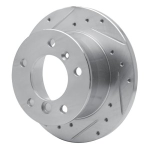 Dodge Sprinter 3500 Brake Rotor (1) - Rear Left - R1 Concepts - Drilled & Slotted - Silver - `02-`18